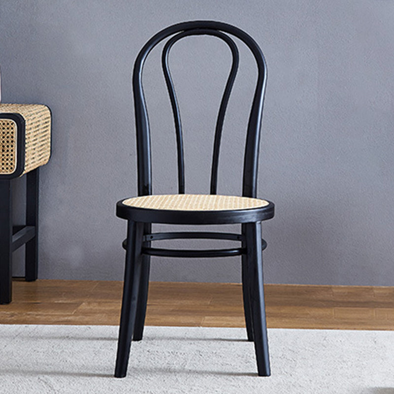 Scandinavian Design Windsor Back Side Chairs Wicker Dining Chairs for Home Clearhalo ' kitchen&dining_furn' 'Dining Chairs' 'Dining Tables & Seating' 'dining_chair' 'furn' 'furn_dining_chair' 'Furniture' 'furniture_dining_chair' 'Kitchen & Dining Furniture' 'kitchen' 4538892