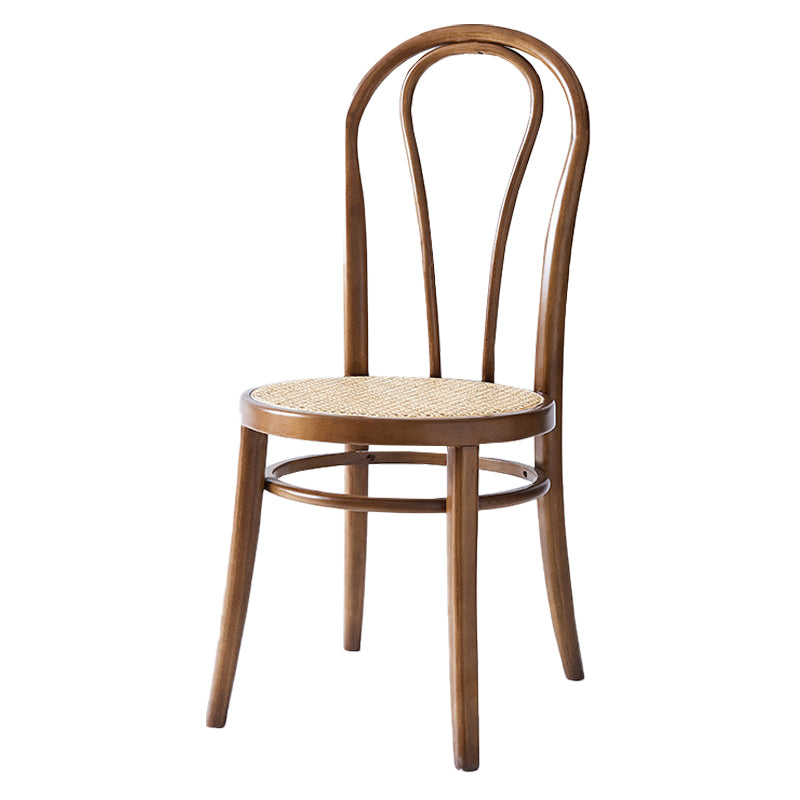 Scandinavian Design Windsor Back Side Chairs Wicker Dining Chairs for Home Walnut 1 Piece Clearhalo ' kitchen&dining_furn' 'Dining Chairs' 'Dining Tables & Seating' 'dining_chair' 'furn' 'furn_dining_chair' 'Furniture' 'furniture_dining_chair' 'Kitchen & Dining Furniture' 'kitchen' 4538893