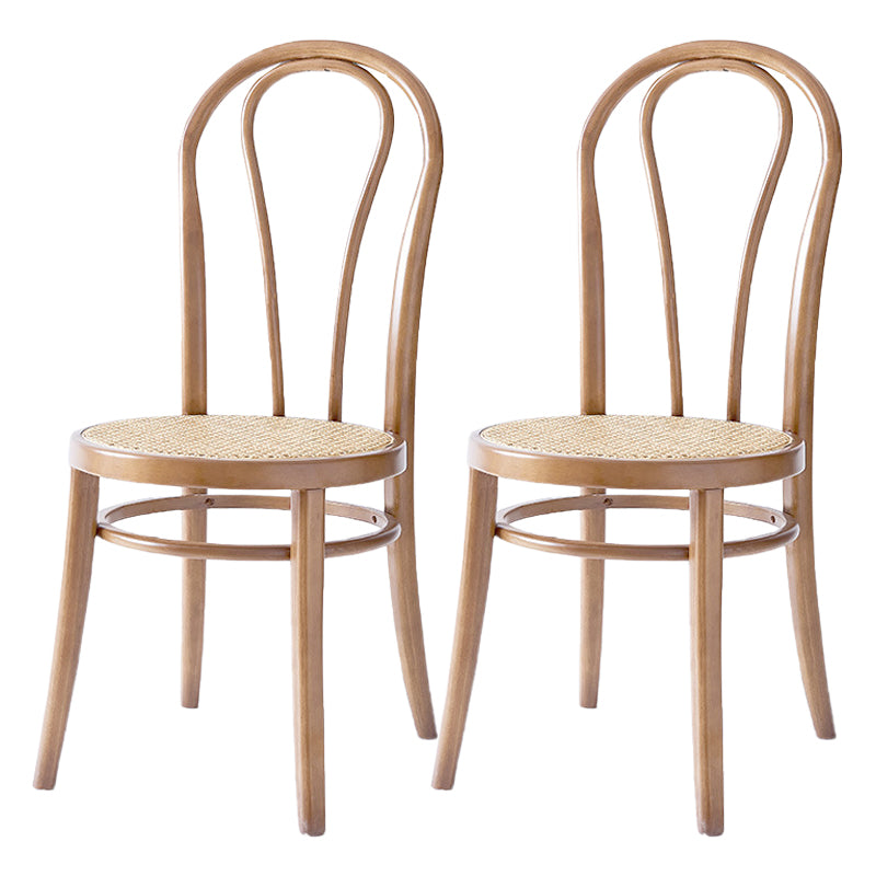 Scandinavian Design Windsor Back Side Chairs Wicker Dining Chairs for Home Wood 2 Piece Set Clearhalo ' kitchen&dining_furn' 'Dining Chairs' 'Dining Tables & Seating' 'dining_chair' 'furn' 'furn_dining_chair' 'Furniture' 'furniture_dining_chair' 'Kitchen & Dining Furniture' 'kitchen' 4538901