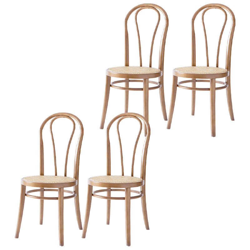 Scandinavian Design Windsor Back Side Chairs Wicker Dining Chairs for Home Wood 4 Piece Set Clearhalo ' kitchen&dining_furn' 'Dining Chairs' 'Dining Tables & Seating' 'dining_chair' 'furn' 'furn_dining_chair' 'Furniture' 'furniture_dining_chair' 'Kitchen & Dining Furniture' 'kitchen' 4538903