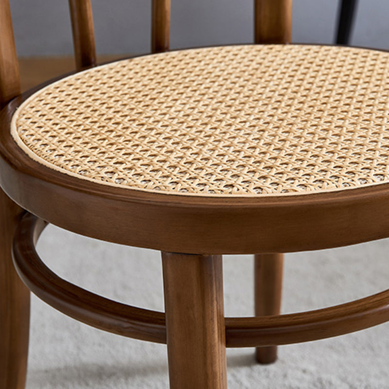 Scandinavian Design Windsor Back Side Chairs Wicker Dining Chairs for Home Clearhalo ' kitchen&dining_furn' 'Dining Chairs' 'Dining Tables & Seating' 'dining_chair' 'furn' 'furn_dining_chair' 'Furniture' 'furniture_dining_chair' 'Kitchen & Dining Furniture' 'kitchen' 4538904