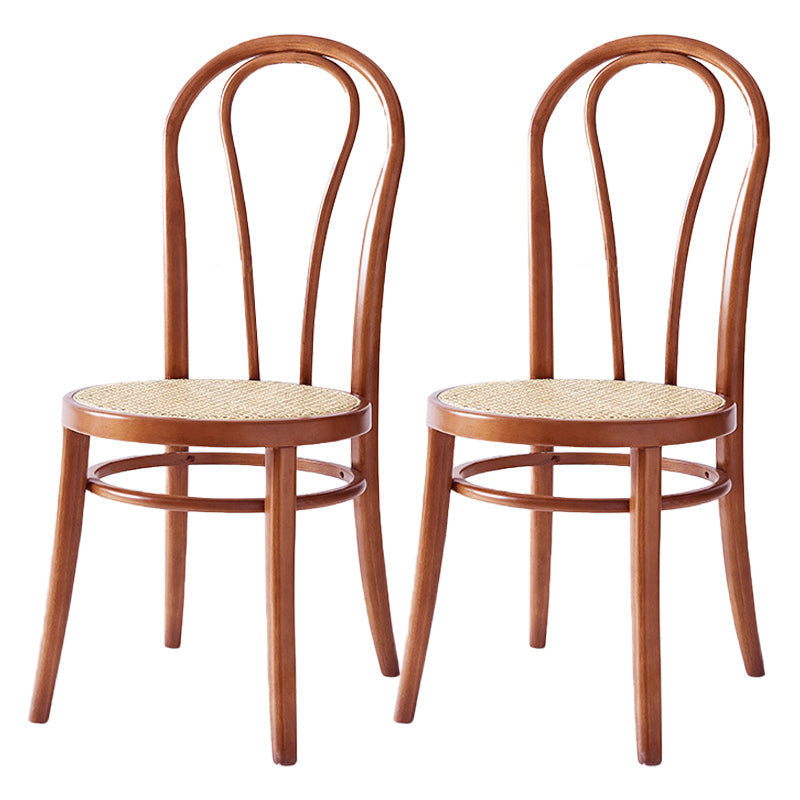 Scandinavian Design Windsor Back Side Chairs Wicker Dining Chairs for Home Deep Tan 2 Piece Set Clearhalo ' kitchen&dining_furn' 'Dining Chairs' 'Dining Tables & Seating' 'dining_chair' 'furn' 'furn_dining_chair' 'Furniture' 'furniture_dining_chair' 'Kitchen & Dining Furniture' 'kitchen' 4538906