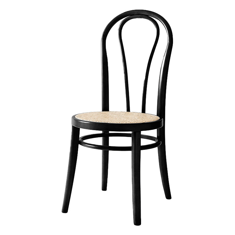 Scandinavian Design Windsor Back Side Chairs Wicker Dining Chairs for Home Black 1 Piece Clearhalo ' kitchen&dining_furn' 'Dining Chairs' 'Dining Tables & Seating' 'dining_chair' 'furn' 'furn_dining_chair' 'Furniture' 'furniture_dining_chair' 'Kitchen & Dining Furniture' 'kitchen' 4538910