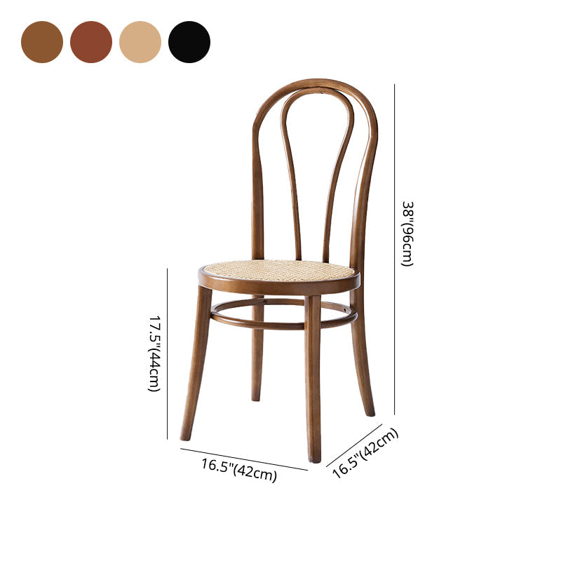 Scandinavian Design Windsor Back Side Chairs Wicker Dining Chairs for Home Clearhalo ' kitchen&dining_furn' 'Dining Chairs' 'Dining Tables & Seating' 'dining_chair' 'furn' 'furn_dining_chair' 'Furniture' 'furniture_dining_chair' 'Kitchen & Dining Furniture' 'kitchen' 4538913