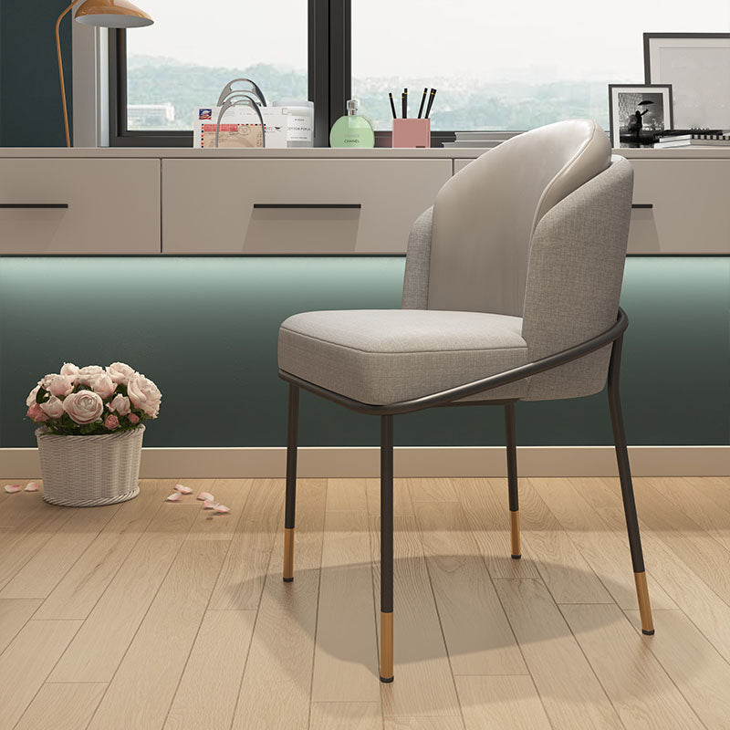 Glam Metal Dining Armless Chair Upholstered Side Chairs for Home Use Clearhalo ' kitchen&dining_furn' 'Dining Chairs' 'Dining Tables & Seating' 'dining_chair' 'furn' 'furn_dining_chair' 'Furniture' 'furniture_dining_chair' 'Kitchen & Dining Furniture' 'kitchen' 4538917