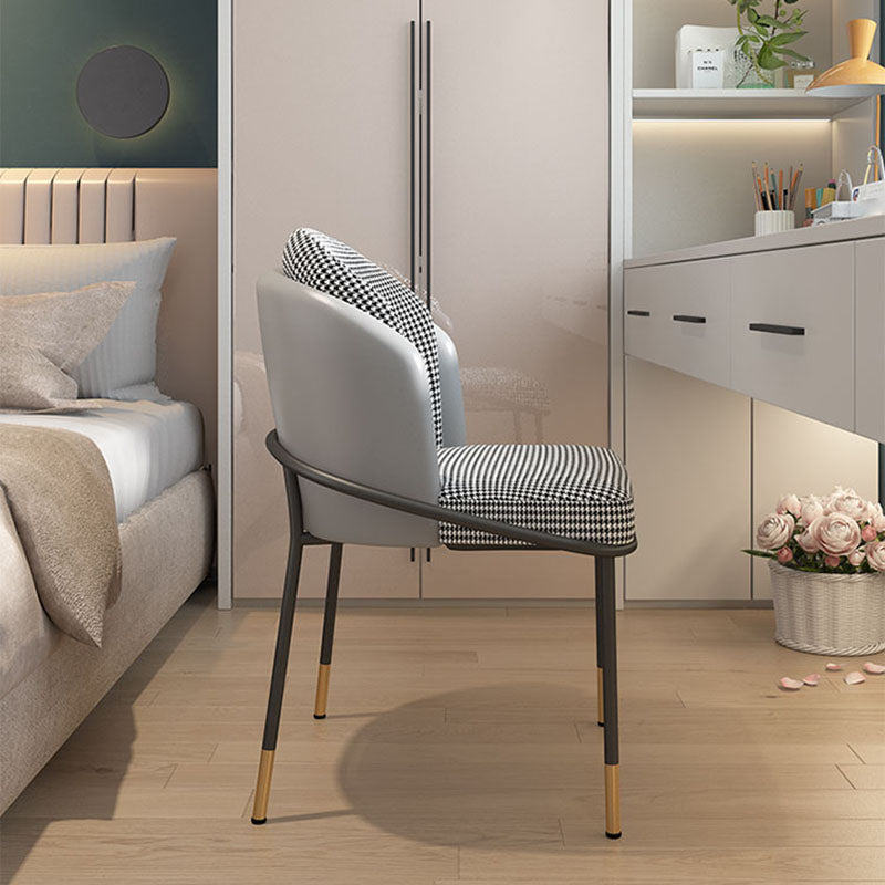 Glam Metal Dining Armless Chair Upholstered Side Chairs for Home Use Clearhalo ' kitchen&dining_furn' 'Dining Chairs' 'Dining Tables & Seating' 'dining_chair' 'furn' 'furn_dining_chair' 'Furniture' 'furniture_dining_chair' 'Kitchen & Dining Furniture' 'kitchen' 4538919