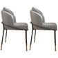 Glam Metal Dining Armless Chair Upholstered Side Chairs for Home Use Black White Gray 2 Piece Set Clearhalo ' kitchen&dining_furn' 'Dining Chairs' 'Dining Tables & Seating' 'dining_chair' 'furn' 'furn_dining_chair' 'Furniture' 'furniture_dining_chair' 'Kitchen & Dining Furniture' 'kitchen' 4538922