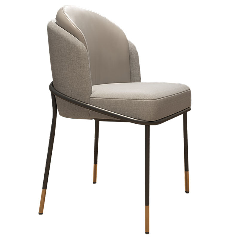 Glam Metal Dining Armless Chair Upholstered Side Chairs for Home Use Clearhalo ' kitchen&dining_furn' 'Dining Chairs' 'Dining Tables & Seating' 'dining_chair' 'furn' 'furn_dining_chair' 'Furniture' 'furniture_dining_chair' 'Kitchen & Dining Furniture' 'kitchen' 4538923