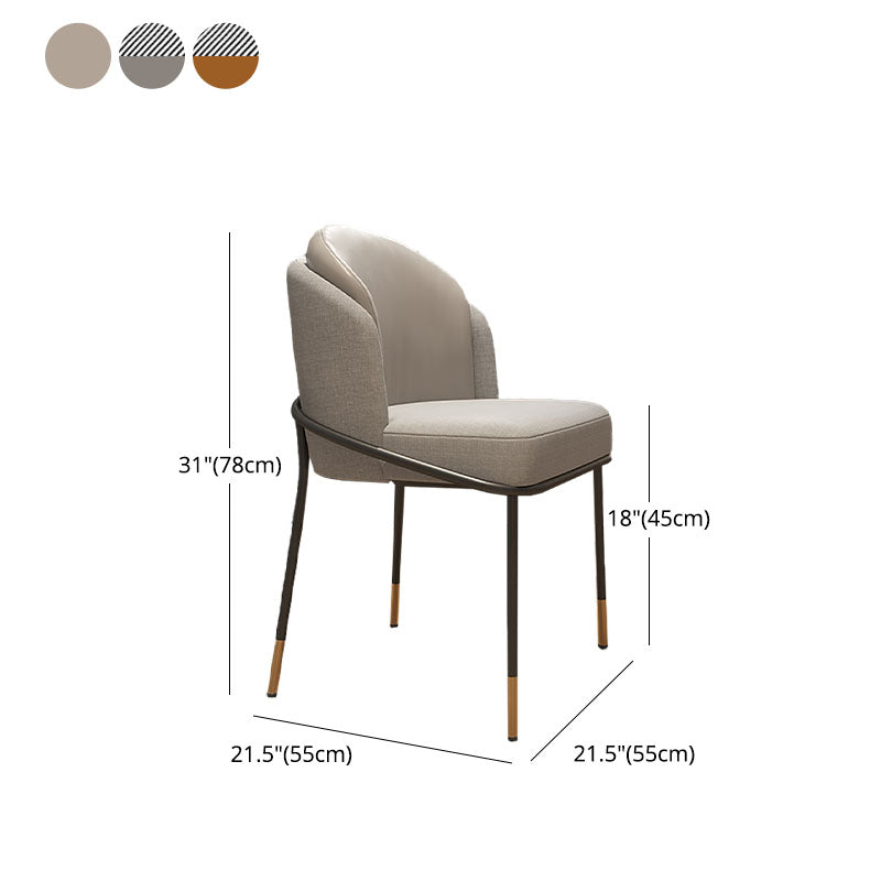 Glam Metal Dining Armless Chair Upholstered Side Chairs for Home Use Clearhalo ' kitchen&dining_furn' 'Dining Chairs' 'Dining Tables & Seating' 'dining_chair' 'furn' 'furn_dining_chair' 'Furniture' 'furniture_dining_chair' 'Kitchen & Dining Furniture' 'kitchen' 4538933