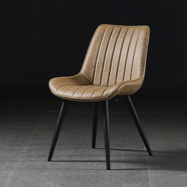 Contemporary Style Dining Chairs Dining Armless Side Chairs with Metal Legs Camel 1 Piece Clearhalo ' kitchen&dining_furn' 'Dining Chairs' 'Dining Tables & Seating' 'dining_chair' 'furn' 'furn_dining_chair' 'Furniture' 'furniture_dining_chair' 'Kitchen & Dining Furniture' 'kitchen' 4538947