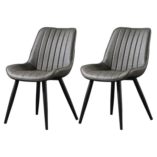 Contemporary Style Dining Chairs Dining Armless Side Chairs with Metal Legs Grey 2 Piece Set Clearhalo ' kitchen&dining_furn' 'Dining Chairs' 'Dining Tables & Seating' 'dining_chair' 'furn' 'furn_dining_chair' 'Furniture' 'furniture_dining_chair' 'Kitchen & Dining Furniture' 'kitchen' 4538953