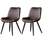 Contemporary Style Dining Chairs Dining Armless Side Chairs with Metal Legs Dark Coffee 2 Piece Set Clearhalo ' kitchen&dining_furn' 'Dining Chairs' 'Dining Tables & Seating' 'dining_chair' 'furn' 'furn_dining_chair' 'Furniture' 'furniture_dining_chair' 'Kitchen & Dining Furniture' 'kitchen' 4538956