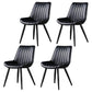 Contemporary Style Dining Chairs Dining Armless Side Chairs with Metal Legs Black 4 Piece Set Clearhalo ' kitchen&dining_furn' 'Dining Chairs' 'Dining Tables & Seating' 'dining_chair' 'furn' 'furn_dining_chair' 'Furniture' 'furniture_dining_chair' 'Kitchen & Dining Furniture' 'kitchen' 4538960