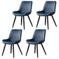 Contemporary Style Dining Chairs Dining Armless Side Chairs with Metal Legs Dark Blue 4 Piece Set Clearhalo ' kitchen&dining_furn' 'Dining Chairs' 'Dining Tables & Seating' 'dining_chair' 'furn' 'furn_dining_chair' 'Furniture' 'furniture_dining_chair' 'Kitchen & Dining Furniture' 'kitchen' 4538966