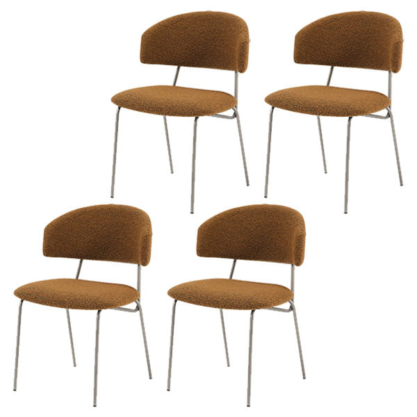 Contemporary Style Dining Chairs Dining Armless Open Back Chairs with Metal Legs Ginger 4 Piece Set Clearhalo ' kitchen&dining_furn' 'Dining Chairs' 'Dining Tables & Seating' 'dining_chair' 'furn' 'furn_dining_chair' 'Furniture' 'furniture_dining_chair' 'Kitchen & Dining Furniture' 'kitchen' 4538972