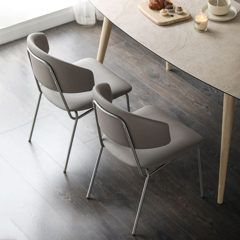 Contemporary Style Dining Chairs Dining Armless Open Back Chairs with Metal Legs Clearhalo ' kitchen&dining_furn' 'Dining Chairs' 'Dining Tables & Seating' 'dining_chair' 'furn' 'furn_dining_chair' 'Furniture' 'furniture_dining_chair' 'Kitchen & Dining Furniture' 'kitchen' 4538973