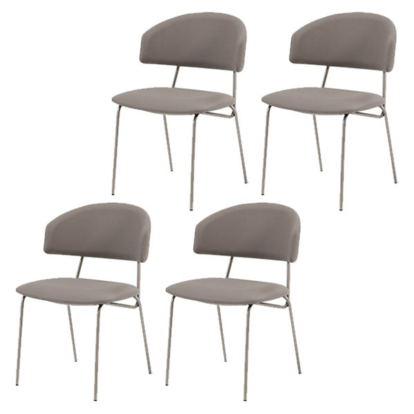 Contemporary Style Dining Chairs Dining Armless Open Back Chairs with Metal Legs Grey 4 Piece Set Clearhalo ' kitchen&dining_furn' 'Dining Chairs' 'Dining Tables & Seating' 'dining_chair' 'furn' 'furn_dining_chair' 'Furniture' 'furniture_dining_chair' 'Kitchen & Dining Furniture' 'kitchen' 4538984