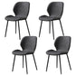 Metal Scandinavian Glam Kitchen Dining Room Chair Wingback Side Chair Dark Gray 4 Piece Set Black Clearhalo ' kitchen&dining_furn' 'Dining Chairs' 'Dining Tables & Seating' 'dining_chair' 'furn' 'furn_dining_chair' 'Furniture' 'furniture_dining_chair' 'Kitchen & Dining Furniture' 'kitchen' 4538996