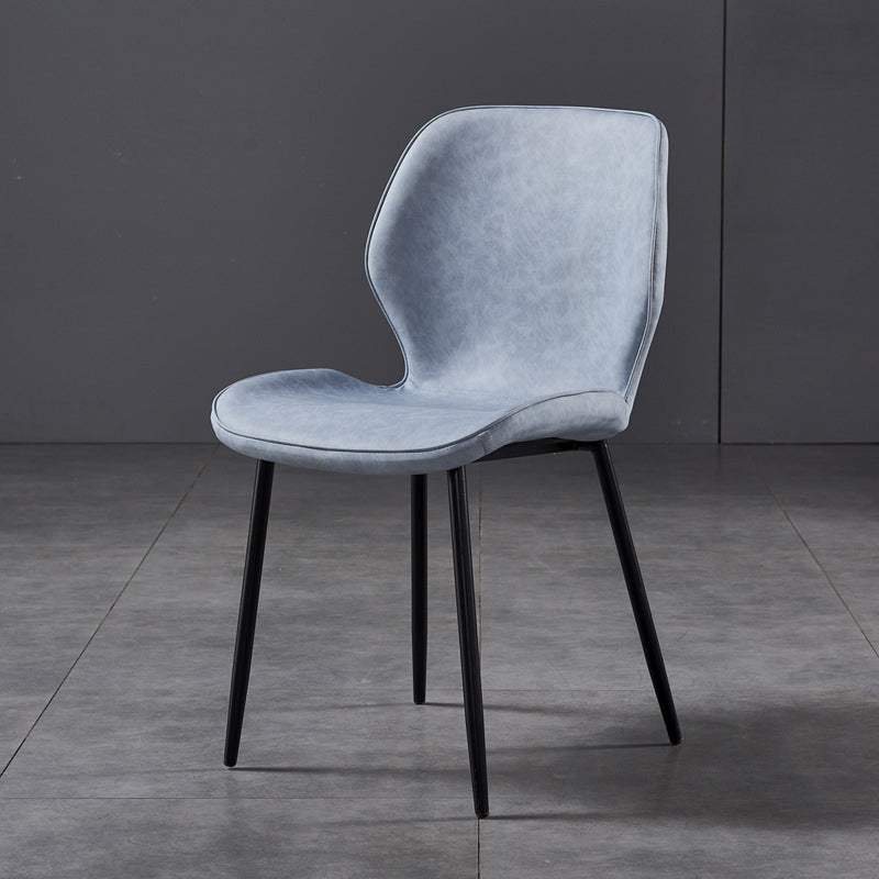 Metal Scandinavian Glam Kitchen Dining Room Chair Wingback Side Chair Light Blue 1 Piece Black Clearhalo ' kitchen&dining_furn' 'Dining Chairs' 'Dining Tables & Seating' 'dining_chair' 'furn' 'furn_dining_chair' 'Furniture' 'furniture_dining_chair' 'Kitchen & Dining Furniture' 'kitchen' 4539009