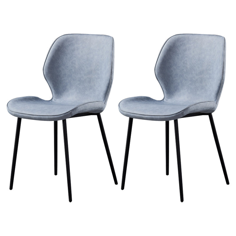 Metal Scandinavian Glam Kitchen Dining Room Chair Wingback Side Chair Light Blue 2 Piece Set Black Clearhalo ' kitchen&dining_furn' 'Dining Chairs' 'Dining Tables & Seating' 'dining_chair' 'furn' 'furn_dining_chair' 'Furniture' 'furniture_dining_chair' 'Kitchen & Dining Furniture' 'kitchen' 4539010