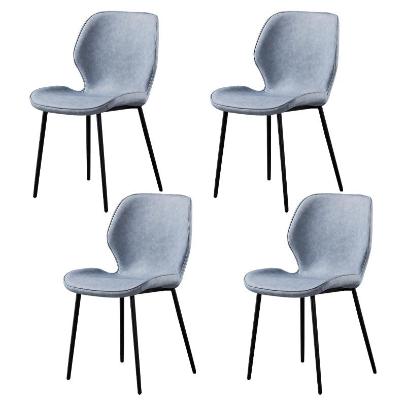 Metal Scandinavian Glam Kitchen Dining Room Chair Wingback Side Chair Light Blue 4 Piece Set Black Clearhalo ' kitchen&dining_furn' 'Dining Chairs' 'Dining Tables & Seating' 'dining_chair' 'furn' 'furn_dining_chair' 'Furniture' 'furniture_dining_chair' 'Kitchen & Dining Furniture' 'kitchen' 4539011