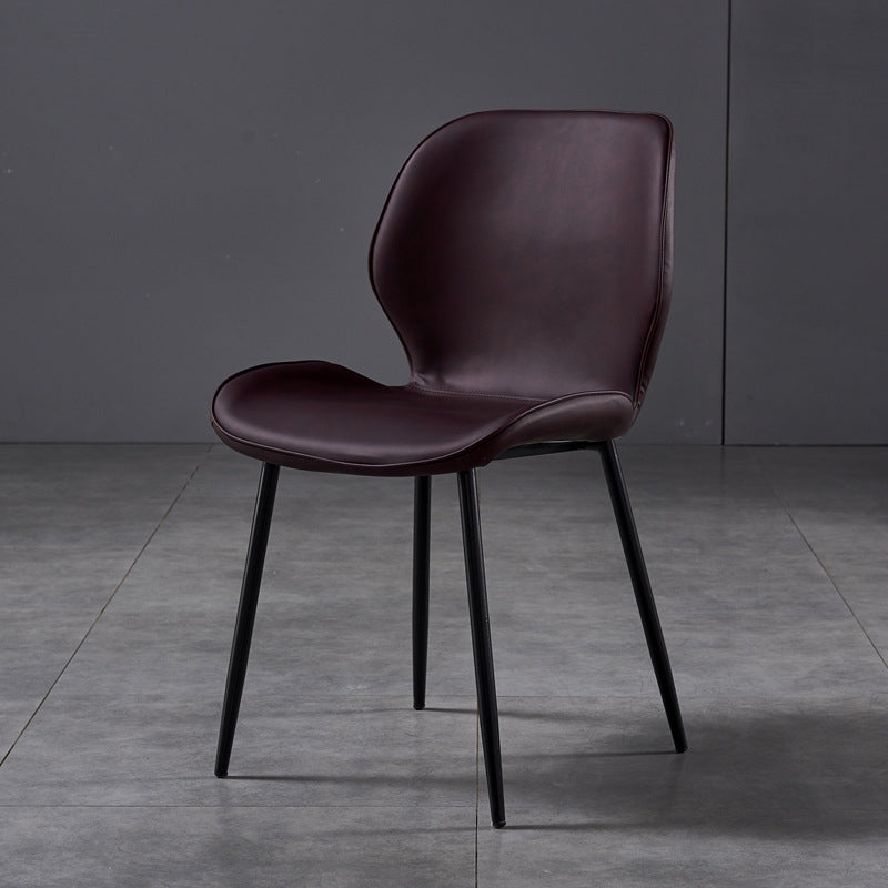 Metal Scandinavian Glam Kitchen Dining Room Chair Wingback Side Chair Purple 1 Piece Black Clearhalo ' kitchen&dining_furn' 'Dining Chairs' 'Dining Tables & Seating' 'dining_chair' 'furn' 'furn_dining_chair' 'Furniture' 'furniture_dining_chair' 'Kitchen & Dining Furniture' 'kitchen' 4539012