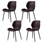 Metal Scandinavian Glam Kitchen Dining Room Chair Wingback Side Chair Purple 4 Piece Set Black Clearhalo ' kitchen&dining_furn' 'Dining Chairs' 'Dining Tables & Seating' 'dining_chair' 'furn' 'furn_dining_chair' 'Furniture' 'furniture_dining_chair' 'Kitchen & Dining Furniture' 'kitchen' 4539014