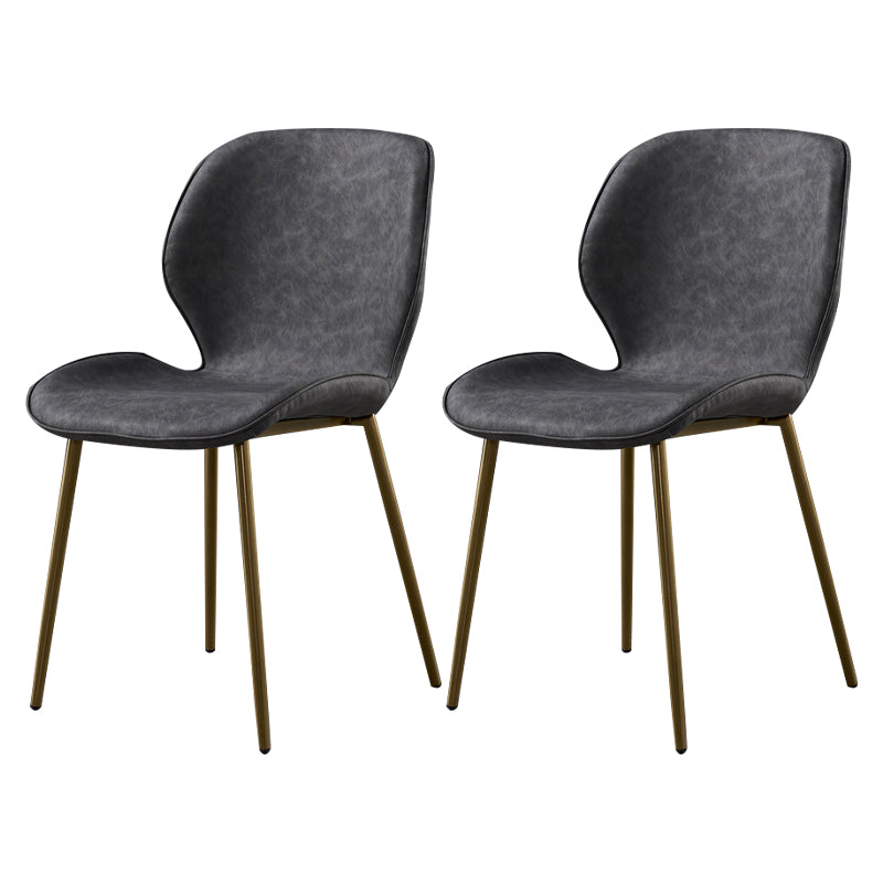 Metal Scandinavian Glam Kitchen Dining Room Chair Wingback Side Chair Dark Gray 2 Piece Set Brass Gold Clearhalo ' kitchen&dining_furn' 'Dining Chairs' 'Dining Tables & Seating' 'dining_chair' 'furn' 'furn_dining_chair' 'Furniture' 'furniture_dining_chair' 'Kitchen & Dining Furniture' 'kitchen' 4539016