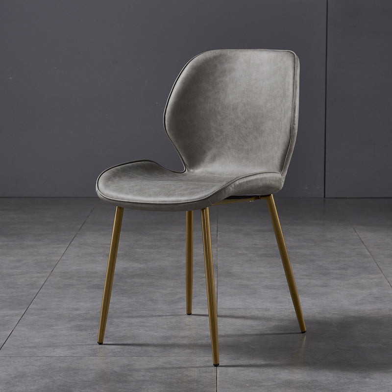 Metal Scandinavian Glam Kitchen Dining Room Chair Wingback Side Chair Light Gray 1 Piece Brass Gold Clearhalo ' kitchen&dining_furn' 'Dining Chairs' 'Dining Tables & Seating' 'dining_chair' 'furn' 'furn_dining_chair' 'Furniture' 'furniture_dining_chair' 'Kitchen & Dining Furniture' 'kitchen' 4539018