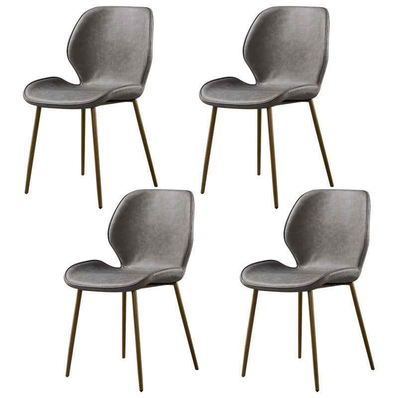 Metal Scandinavian Glam Kitchen Dining Room Chair Wingback Side Chair Light Gray 4 Piece Set Brass Gold Clearhalo ' kitchen&dining_furn' 'Dining Chairs' 'Dining Tables & Seating' 'dining_chair' 'furn' 'furn_dining_chair' 'Furniture' 'furniture_dining_chair' 'Kitchen & Dining Furniture' 'kitchen' 4539020