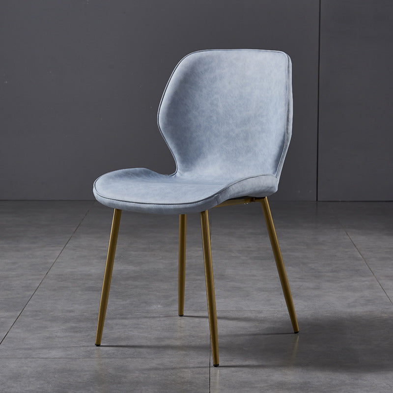 Metal Scandinavian Glam Kitchen Dining Room Chair Wingback Side Chair Light Blue 1 Piece Brass Gold Clearhalo ' kitchen&dining_furn' 'Dining Chairs' 'Dining Tables & Seating' 'dining_chair' 'furn' 'furn_dining_chair' 'Furniture' 'furniture_dining_chair' 'Kitchen & Dining Furniture' 'kitchen' 4539024