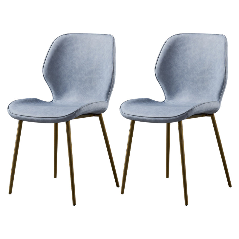 Metal Scandinavian Glam Kitchen Dining Room Chair Wingback Side Chair Light Blue 2 Piece Set Brass Gold Clearhalo ' kitchen&dining_furn' 'Dining Chairs' 'Dining Tables & Seating' 'dining_chair' 'furn' 'furn_dining_chair' 'Furniture' 'furniture_dining_chair' 'Kitchen & Dining Furniture' 'kitchen' 4539025