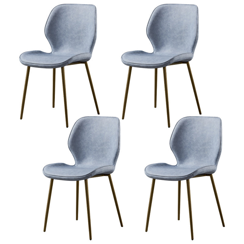 Metal Scandinavian Glam Kitchen Dining Room Chair Wingback Side Chair Light Blue 4 Piece Set Brass Gold Clearhalo ' kitchen&dining_furn' 'Dining Chairs' 'Dining Tables & Seating' 'dining_chair' 'furn' 'furn_dining_chair' 'Furniture' 'furniture_dining_chair' 'Kitchen & Dining Furniture' 'kitchen' 4539026