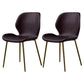 Metal Scandinavian Glam Kitchen Dining Room Chair Wingback Side Chair Purple 2 Piece Set Brass Gold Clearhalo ' kitchen&dining_furn' 'Dining Chairs' 'Dining Tables & Seating' 'dining_chair' 'furn' 'furn_dining_chair' 'Furniture' 'furniture_dining_chair' 'Kitchen & Dining Furniture' 'kitchen' 4539028