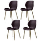 Metal Scandinavian Glam Kitchen Dining Room Chair Wingback Side Chair Purple 4 Piece Set Brass Gold Clearhalo ' kitchen&dining_furn' 'Dining Chairs' 'Dining Tables & Seating' 'dining_chair' 'furn' 'furn_dining_chair' 'Furniture' 'furniture_dining_chair' 'Kitchen & Dining Furniture' 'kitchen' 4539029