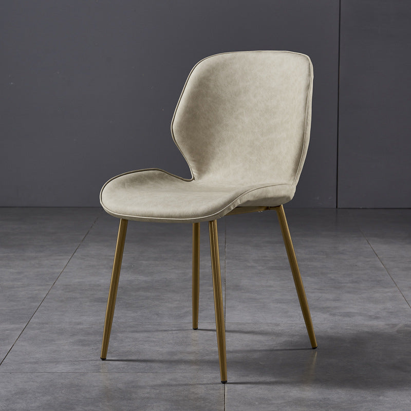 Metal Scandinavian Glam Kitchen Dining Room Chair Wingback Side Chair Cream Gray 1 Piece Brass Gold Clearhalo ' kitchen&dining_furn' 'Dining Chairs' 'Dining Tables & Seating' 'dining_chair' 'furn' 'furn_dining_chair' 'Furniture' 'furniture_dining_chair' 'Kitchen & Dining Furniture' 'kitchen' 4539030