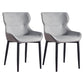 Contemporary Dining Arm Chairs Matte Finish Leather Curved Parsons Chair Dark Gray 2 Piece Set Clearhalo ' kitchen&dining_furn' 'Dining Chairs' 'Dining Tables & Seating' 'dining_chair' 'furn' 'furn_dining_chair' 'Furniture' 'furniture_dining_chair' 'Kitchen & Dining Furniture' 'kitchen' 4539042
