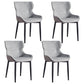 Contemporary Dining Arm Chairs Matte Finish Leather Curved Parsons Chair Dark Gray 4 Piece Set Clearhalo ' kitchen&dining_furn' 'Dining Chairs' 'Dining Tables & Seating' 'dining_chair' 'furn' 'furn_dining_chair' 'Furniture' 'furniture_dining_chair' 'Kitchen & Dining Furniture' 'kitchen' 4539044