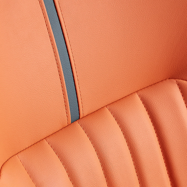 Contemporary Dining Arm Chairs Matte Finish Leather Curved Parsons Chair Clearhalo ' kitchen&dining_furn' 'Dining Chairs' 'Dining Tables & Seating' 'dining_chair' 'furn' 'furn_dining_chair' 'Furniture' 'furniture_dining_chair' 'Kitchen & Dining Furniture' 'kitchen' 4539046