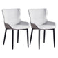 Contemporary Dining Arm Chairs Matte Finish Leather Curved Parsons Chair Light Gray 2 Piece Set Clearhalo ' kitchen&dining_furn' 'Dining Chairs' 'Dining Tables & Seating' 'dining_chair' 'furn' 'furn_dining_chair' 'Furniture' 'furniture_dining_chair' 'Kitchen & Dining Furniture' 'kitchen' 4539049