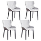 Contemporary Dining Arm Chairs Matte Finish Leather Curved Parsons Chair Light Gray 4 Piece Set Clearhalo ' kitchen&dining_furn' 'Dining Chairs' 'Dining Tables & Seating' 'dining_chair' 'furn' 'furn_dining_chair' 'Furniture' 'furniture_dining_chair' 'Kitchen & Dining Furniture' 'kitchen' 4539051