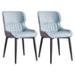 Contemporary Dining Arm Chairs Matte Finish Leather Curved Parsons Chair Blue 2 Piece Set Clearhalo ' kitchen&dining_furn' 'Dining Chairs' 'Dining Tables & Seating' 'dining_chair' 'furn' 'furn_dining_chair' 'Furniture' 'furniture_dining_chair' 'Kitchen & Dining Furniture' 'kitchen' 4539054