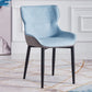 Contemporary Dining Arm Chairs Matte Finish Leather Curved Parsons Chair Sky Blue 1 Piece Clearhalo ' kitchen&dining_furn' 'Dining Chairs' 'Dining Tables & Seating' 'dining_chair' 'furn' 'furn_dining_chair' 'Furniture' 'furniture_dining_chair' 'Kitchen & Dining Furniture' 'kitchen' 4539059