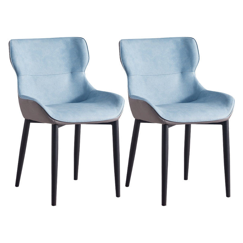 Contemporary Dining Arm Chairs Matte Finish Leather Curved Parsons Chair Sky Blue 2 Piece Set Clearhalo ' kitchen&dining_furn' 'Dining Chairs' 'Dining Tables & Seating' 'dining_chair' 'furn' 'furn_dining_chair' 'Furniture' 'furniture_dining_chair' 'Kitchen & Dining Furniture' 'kitchen' 4539060
