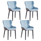 Contemporary Dining Arm Chairs Matte Finish Leather Curved Parsons Chair Sky Blue 4 Piece Set Clearhalo ' kitchen&dining_furn' 'Dining Chairs' 'Dining Tables & Seating' 'dining_chair' 'furn' 'furn_dining_chair' 'Furniture' 'furniture_dining_chair' 'Kitchen & Dining Furniture' 'kitchen' 4539061