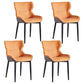 Contemporary Dining Arm Chairs Matte Finish Leather Curved Parsons Chair Orange-Red 4 Piece Set Clearhalo ' kitchen&dining_furn' 'Dining Chairs' 'Dining Tables & Seating' 'dining_chair' 'furn' 'furn_dining_chair' 'Furniture' 'furniture_dining_chair' 'Kitchen & Dining Furniture' 'kitchen' 4539067