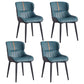 Contemporary Dining Arm Chairs Matte Finish Leather Curved Parsons Chair Navy Blue 4 Piece Set Clearhalo ' kitchen&dining_furn' 'Dining Chairs' 'Dining Tables & Seating' 'dining_chair' 'furn' 'furn_dining_chair' 'Furniture' 'furniture_dining_chair' 'Kitchen & Dining Furniture' 'kitchen' 4539070
