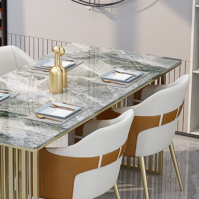 Glam 1/2/5/7 Pieces Dinette Set Sintered Stone Dining Furniture Set with Leather Chairs Clearhalo 'Dining Room Sets' 'Dining Tables & Seating' 'dining_room_set' 'furn' 'furn_dining_room_set' 'Furniture' 'furniture_dining_room_set' 'Kitchen & Dining Furniture' 'kitchen&dining_furn' 'kitchen' 4539084