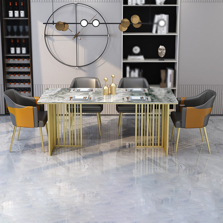 Glam 1/2/5/7 Pieces Dinette Set Sintered Stone Dining Furniture Set with Leather Chairs Clearhalo 'Dining Room Sets' 'Dining Tables & Seating' 'dining_room_set' 'furn' 'furn_dining_room_set' 'Furniture' 'furniture_dining_room_set' 'Kitchen & Dining Furniture' 'kitchen&dining_furn' 'kitchen' 4539086
