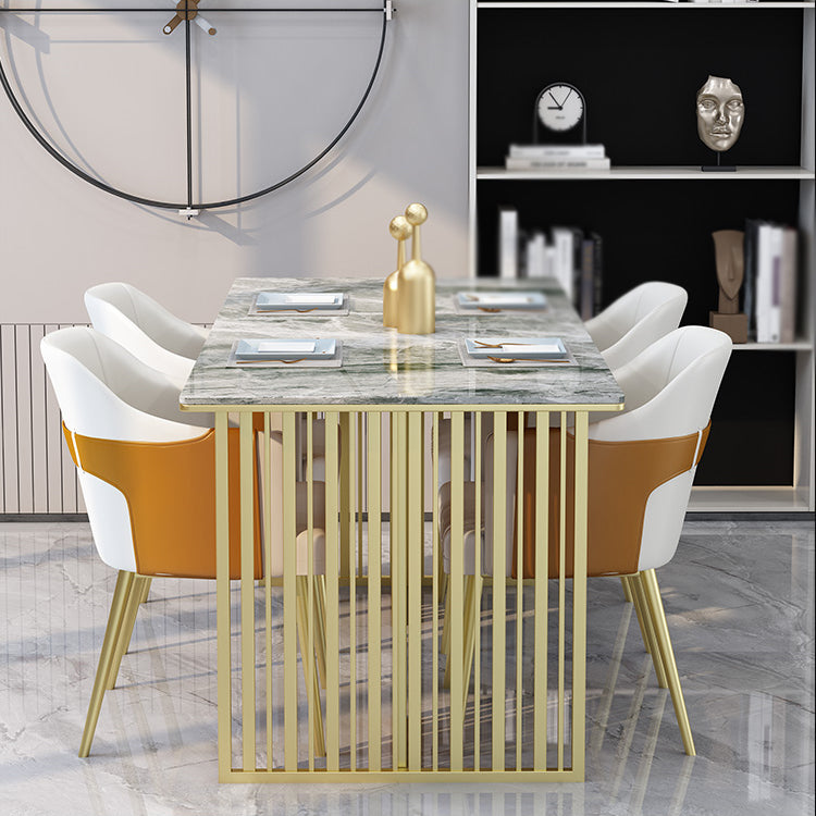 Glam 1/2/5/7 Pieces Dinette Set Sintered Stone Dining Furniture Set with Leather Chairs Clearhalo 'Dining Room Sets' 'Dining Tables & Seating' 'dining_room_set' 'furn' 'furn_dining_room_set' 'Furniture' 'furniture_dining_room_set' 'Kitchen & Dining Furniture' 'kitchen&dining_furn' 'kitchen' 4539087